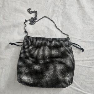 Elegant Black Chainmail Evening Bag